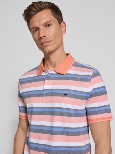 Fynch-Hatton Regular Fit Poloshirt mit Label-Stitching Orange 3