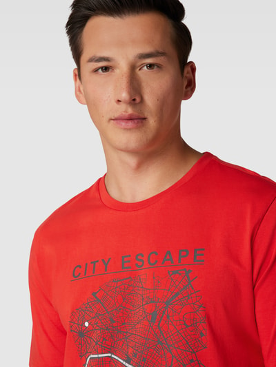 HECHTER PARIS T-shirt met motiefprint Rood - 3