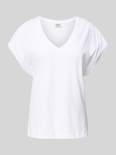 Scotch & Soda T-Shirt mit V-Ausschnitt Weiss 2