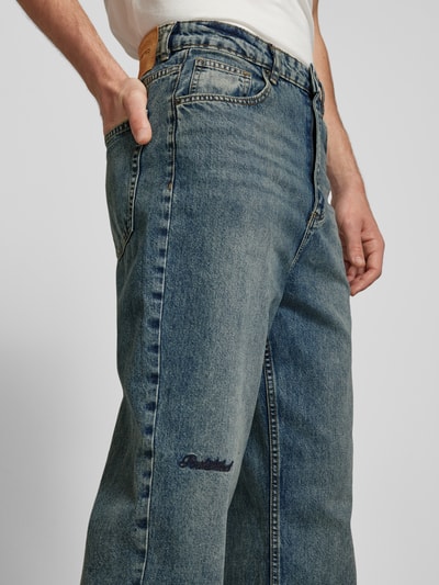 PROHIBITED Jeans met labelstitching, model 'Hackney' Jeansblauw - 3