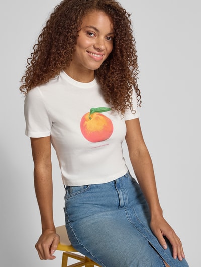 ONLY Regular Fit T-Shirt aus reiner Baumwolle Modell 'KELLY LIFE' Offwhite 3