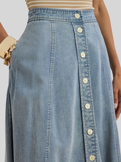 Lauren Ralph Lauren Midi-rok van lyocellmix met zijwaartse steekzakken Jeansblauw - 3