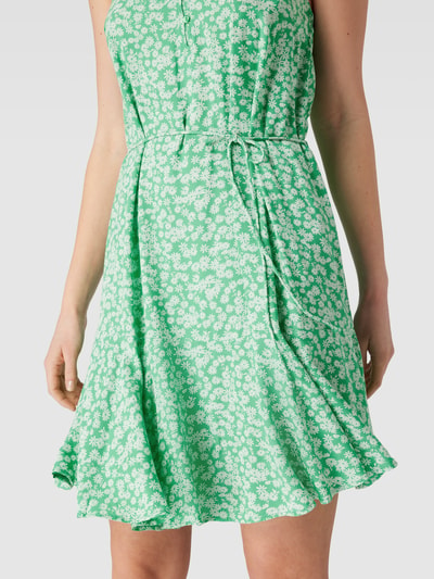 Pieces Mini-jurk met bloemenmotief, model 'NYA' Groen - 3