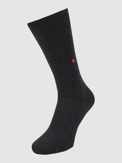 Burlington Socken mit Label-Print Modell 'Lord' Dunkelgrau 1