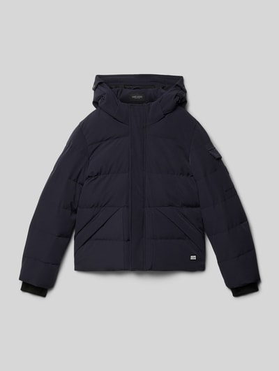 CARS JEANS Kurtka pikowana o kroju regular fit z aplikacją z logo model ‘Camden’ Granatowy 1