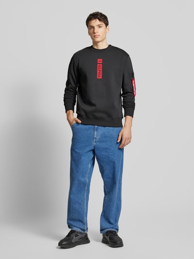 Alpha Industries Sweatshirt met labelprint Antraciet - 1