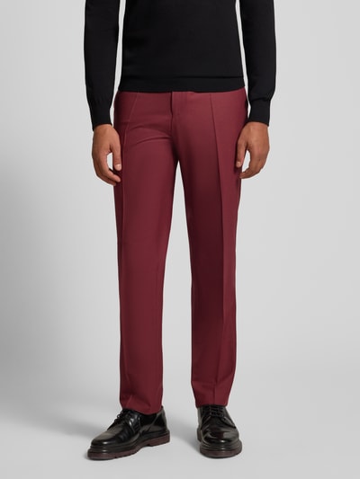 HUGO Slim fit pantalon van wolmix, model 'HESTEN' Bordeaux - 4