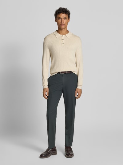 Jack & Jones Premium Gebreide pullover met kentkraag, model 'EDGAR' Offwhite gemêleerd - 1