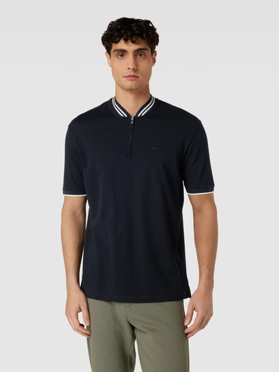 Emporio Armani Koszulka polo o kroju slim fit z paskami w kontrastowym kolorze Granatowy 4