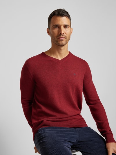 Fynch-Hatton Strickpullover mit V-Ausschnitt Bordeaux 3