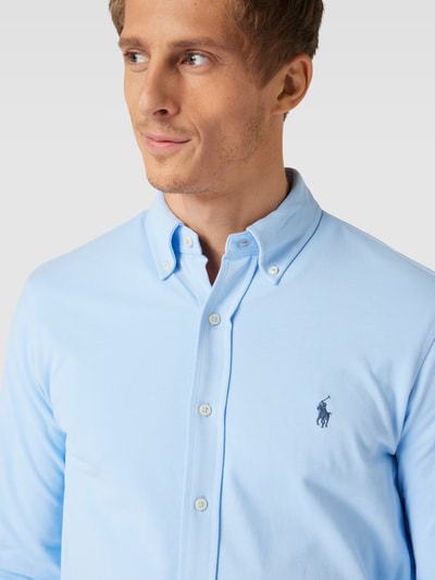 Polo Ralph Lauren Vrijetijdsoverhemd met logostitching Lichtblauw - 3