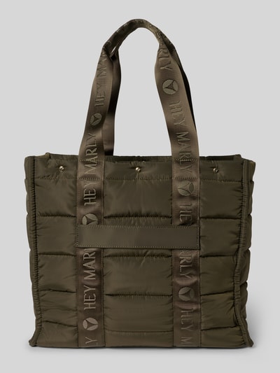 Hey Marly Shopper met doorgestikte naden, model 'Best Buddy' Donkergroen - 2