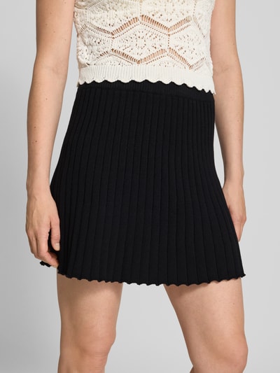 Pieces Spódnica mini z dzianiny z mieszanki bawełny model ‘JOYLYNN’ Czarny 3