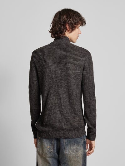 Jack & Jones Cardigan met opstaande kraag, model 'LEWIS' Antraciet gemêleerd - 5