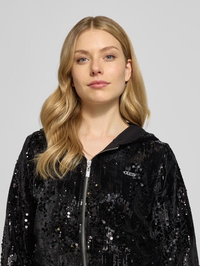 Guess Activewear Sweatjacke mit Paillettenbesatz Black 3