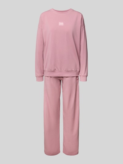 HUGO Relaxed fit pyjama van katoenmix in een set, model 'NITE_LONG' Oudroze - 1