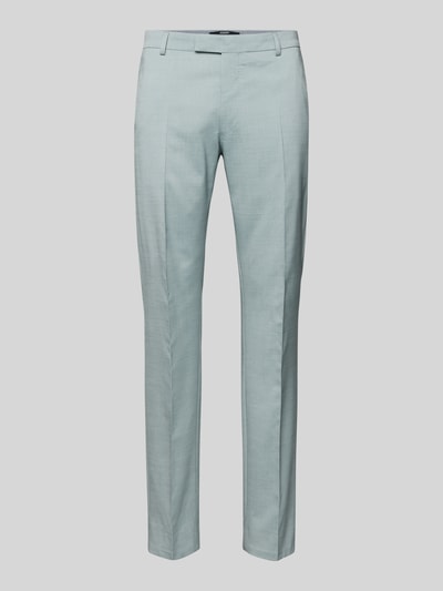 Produktfoto, Anzughose mit Gesäßtaschen Modell 'Blayr' von JOOP! Collection, jasnoniebieska, tkanina z mieszanki wiskozy i wełny, krój prosty, francuskie kieszenie z przodu, kieszenie z tyłu, przeszycia w pasie, szerokość w rozmiarze 50: 47 cm, długość nogawki od wewnątrz w rozmiarze 50: 80 cm