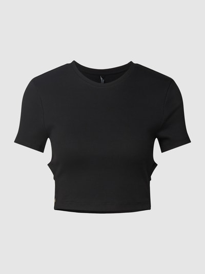 Only Cropped T-Shirt mit One-Shoulder-Träger Modell 'FREJA' Black 2