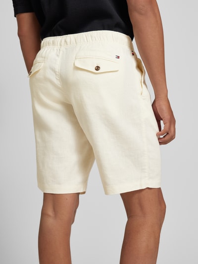 Tommy Hilfiger Regular Fit Leinenbermudas mit Tunnelzug Modell 'HARLEM' Beige 3