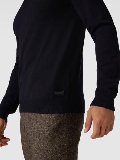 Pierre Cardin Gebreide trui van wol met ronde hals Marineblauw - 3