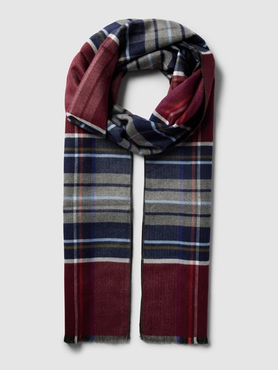 Christian Berg Men Schal aus Viskose mit Tartan-Karo Bordeaux 2