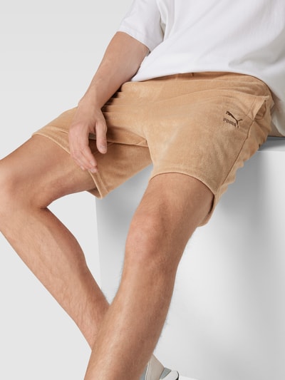 PUMA PERFORMANCE Sweatshorts met labelstitching Beige - 3