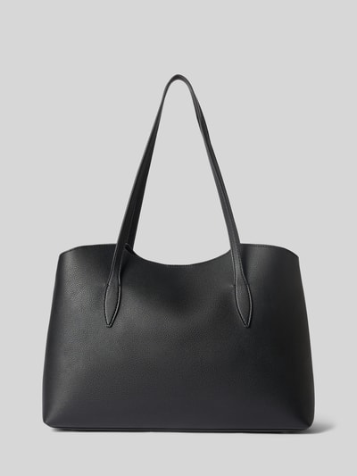 Productfoto, 2-in-1-Shopper met uitneembare binnenzak van GUESS, zwart glad oppervlak, labelapplicatie, model 'ECO MELODY', hoofdvak met magneetsluiting, schouderband, breedte 44 cm, lengte 28 cm, diepte 15 cm, bandlengte 76 cm