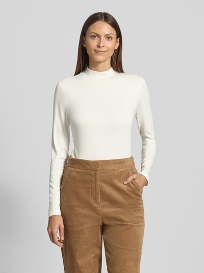 s.Oliver RED LABEL Slim Fit Langarmshirt aus Viskose-Mix Offwhite 4