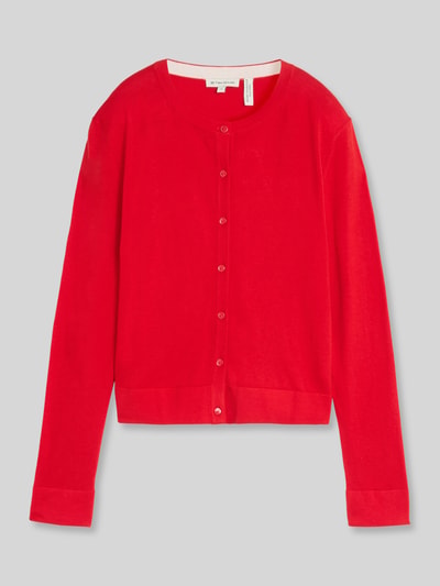 Tom Tailor Regular Fit Strickjacke aus Baumwoll-Mix mit Seiden-Anteil Rot 2