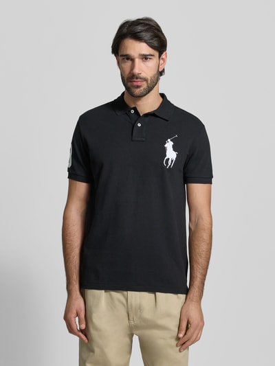 Polo Ralph Lauren Shaped Fit Poloshirt aus reiner Baumwolle BLACK 4