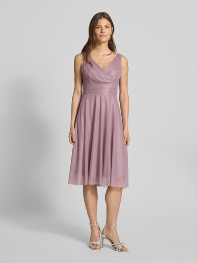 TROYDEN COLLECTION Sukienka koktajlowa z zakładką Jasnofioletowy 4