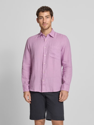Marc O'Polo Regular Fit Freizeithemd aus reinem Leinen Flieder 4