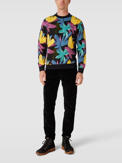 Scotch & Soda Sweatshirt met all-over motief, model 'felpa' Zwart - 1