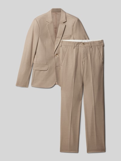 Produktfoto, Slim Fit Anzug mit Viskose-Anteil von Standar, beżowy, materiał gładki, krój slim fit, szerokość w rozmiarze 140: 33 cm, długość tyłu 56 cm