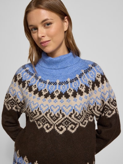 FREE/QUENT Gebreide pullover met ribboorden, model 'Merla' Lichtblauw - 3