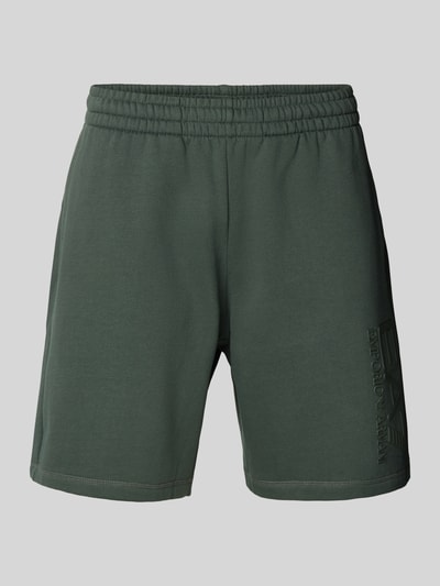 EA7 Emporio Armani Sweatshorts met elastische band, model 'TRAIN' Donkergroen - 2