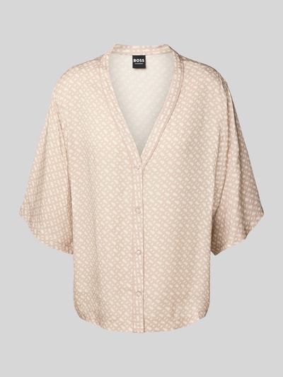 BOSS Loose fit pyjamaoverhemd van satijn Beige - 1