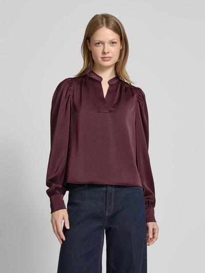 Neo Noir Regular Fit Bluse mit V-Ausschnitt Modell 'Rosslyn' Bordeaux 4