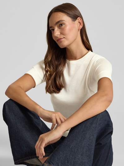 Max Mara Studio Slim Fit Pullover aus Seiden-Mix Modell 'AGENDA' Offwhite 3