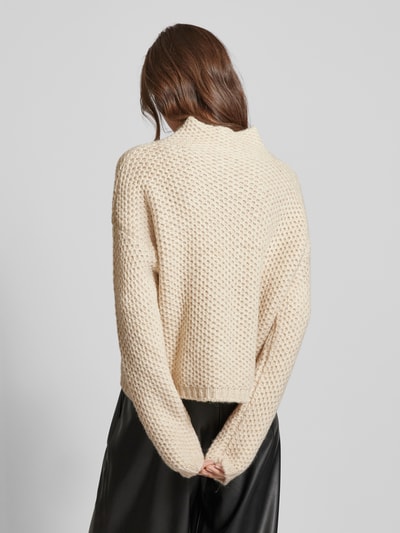 HUGO Strickpullover mit Stehkragen Modell 'Safineynny' Ecru 5