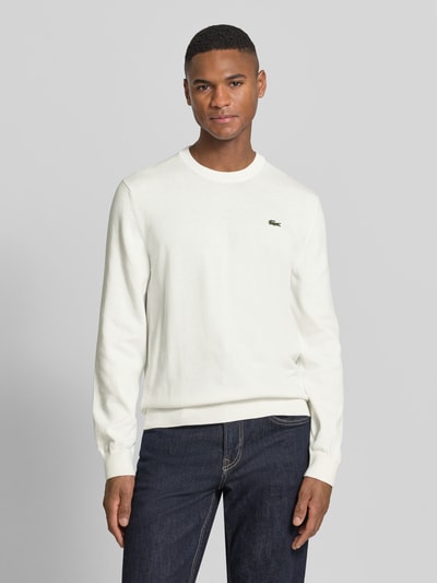 Lacoste Regular Fit Strickpullover aus Baumwoll-Mix Offwhite 4