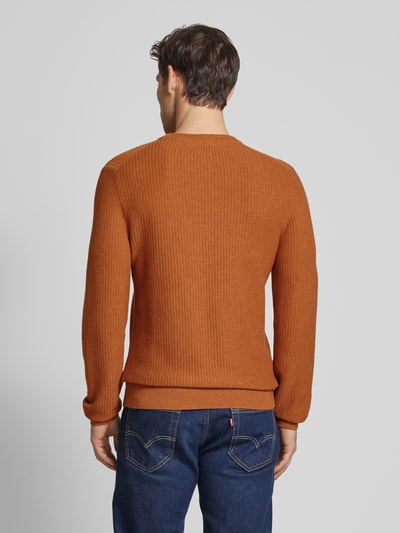 MCNEAL Strickpullover mit Strukturmuster Cognac Melange 5