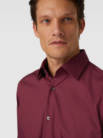 BOSS Modern fit zakelijk overhemd met kentkraag, model 'Joe' Bordeaux - 3