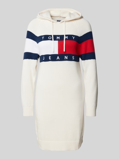 Tommy Jeans Strickkleid mit Kapuze Offwhite 1