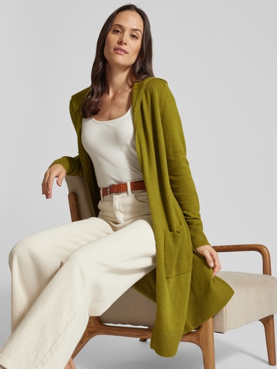 s.Oliver RED LABEL Regular Fit Long-Cardigan aus Woll-Mix mit Kapuze Khaki 3