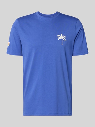 Produktfoto, Herren T-Shirt mit Motiv-Print Modell 'SUN PALMS' von Blend in Blau, Reine Baumwolle, Regular-Fit, Rundhalsausschnitt, Rückenlänge 73 cm bei Größe M