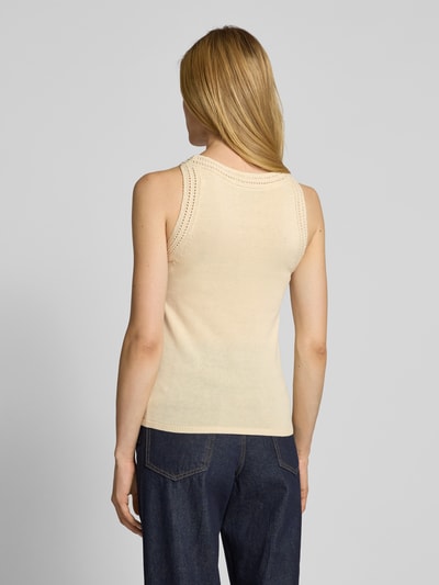 comma Stricktop mit Häkelspitze Sand 5