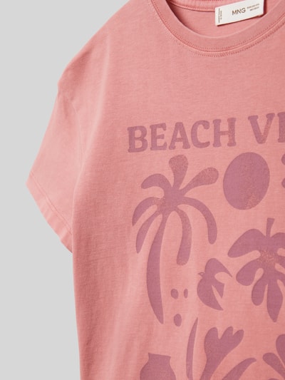 Mango T-Shirt mit Motiv-Print Modell 'beach' Hellrot 2