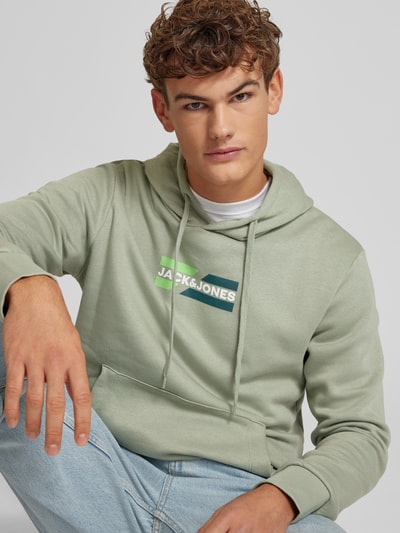 Jack & Jones Hoodie mit Label-Print Modell 'ECORP' Mint 3