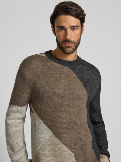 Casual Friday Gebreide pullover met wol en ronde hals Beige - 3